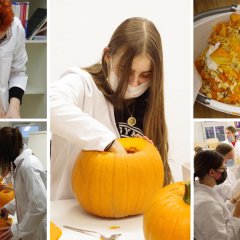 Kübisschnitzen an Halloween im Schülerforschungszentrum