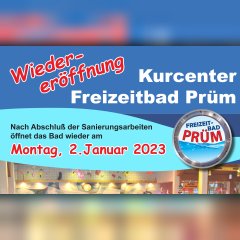 Flyer zur Wiedereröffnung Freizeitbad Prüm