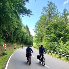 Radfahrer bei der Fahrt durchs Nimstal