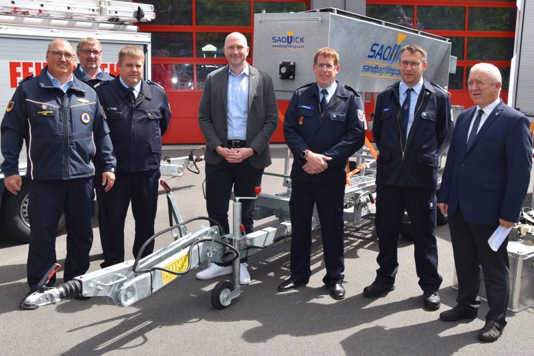 Sandsackfüllmaschine stationiert bei der  Freiwilligen Feuerwehr Schwirzheim