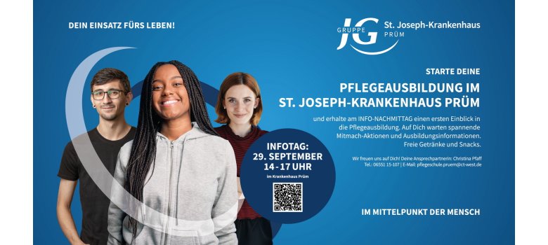 Zusammengefasste Informationen zum Infotag zur Pflegeausbildung im St. Joseph Krankenhaus Prüm
