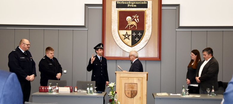 Herr Ralf Knauf bei der Ernennung zum Wehrführer der Freiwilligen Feuerwehr Brandscheid