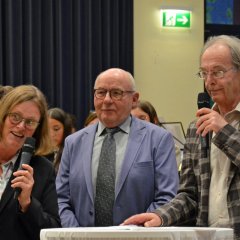 Talkrunde mit Gästen, moderiert vom Volksfreund-Redaktionsteam Stefanie Glandien und Fritz-Peter Linden.