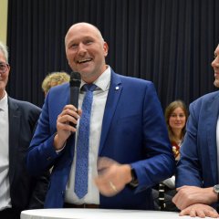 Talkrunde mit Gästen, moderiert vom Volksfreund-Redaktionsteam Stefanie Glandien und Fritz-Peter Linden.