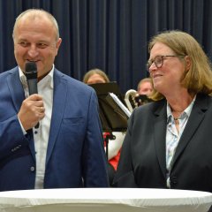 Talkrunde mit Gästen, moderiert vom Volksfreund-Redaktionsteam Stefanie Glandien und Fritz-Peter Linden.