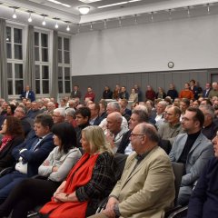 Blick in den Ratssaal der Verbandsgemeindeverwaltung Prüm mit rund 200 Gästen Neujahrsgespräch in Prüm - Blick in den Ratssaal