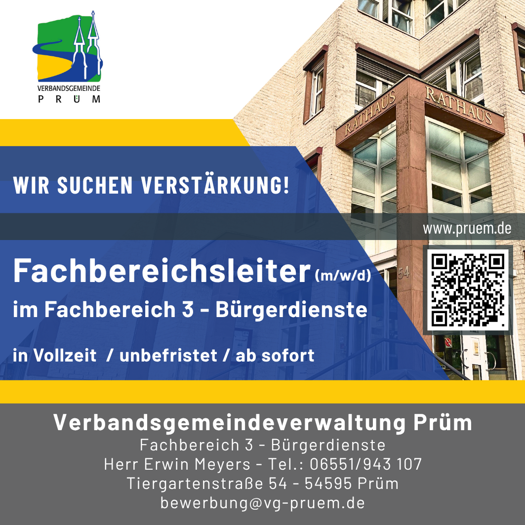 Tiergartenstraße 54 - 54595 Prüm bewerbung@vg-pruem.de - 1