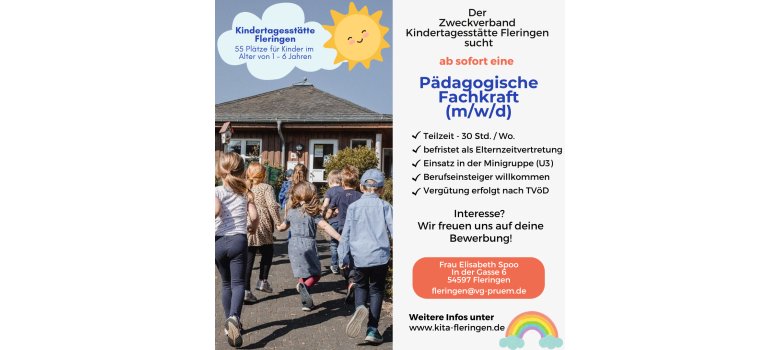 Stellenanzeige Kita Fleringen Stellenanzeige Kita Fleringen