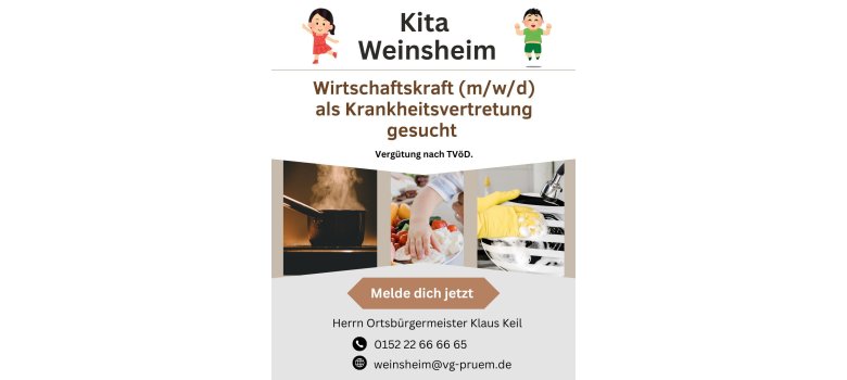 Stellenanzeige Kita Winterspelt - 1 Stellenanzeige Kita Winterspelt - 1