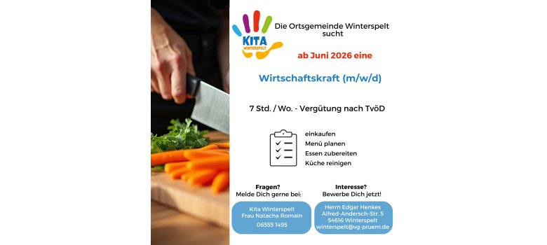 Stellenanzeige Kita Winterspelt
