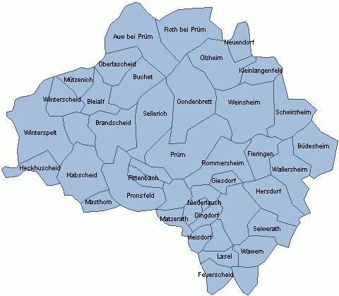 Gebietsübersicht der Verbandsgemeinde Prüm