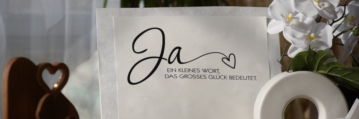 Schild "Ja" Sagen